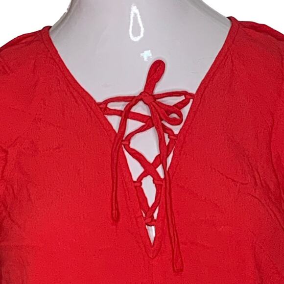 Madewell Mini Dress Short Sleeve Red Cherry Pullover Size XS - Picture 3 of 9